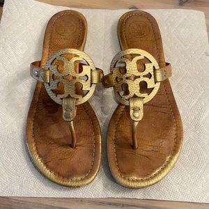 Tory Burch gold sandals